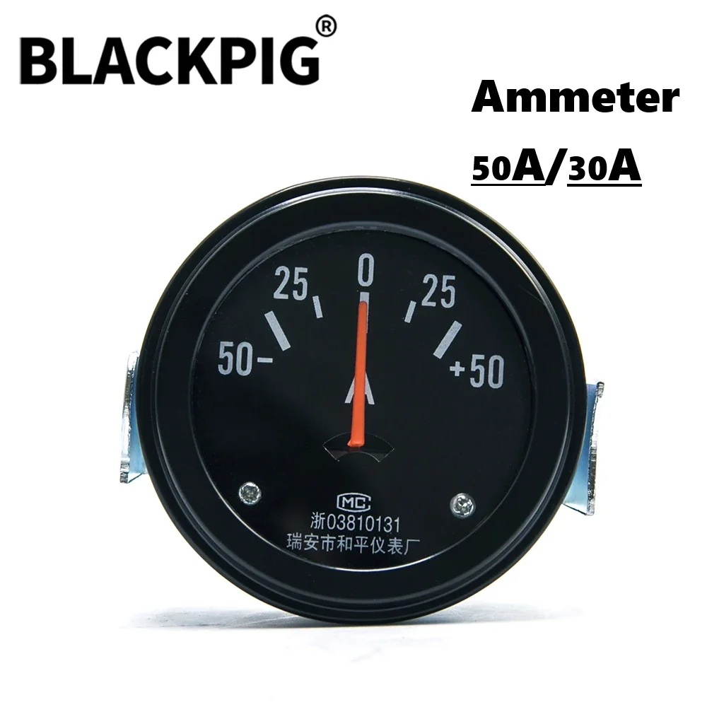 DC12V 24V 50A 30A Ammeter Current Meter Ampere Pointer Mechanical Gauge For Truck Motorcycle Loader Generator Spare Parts