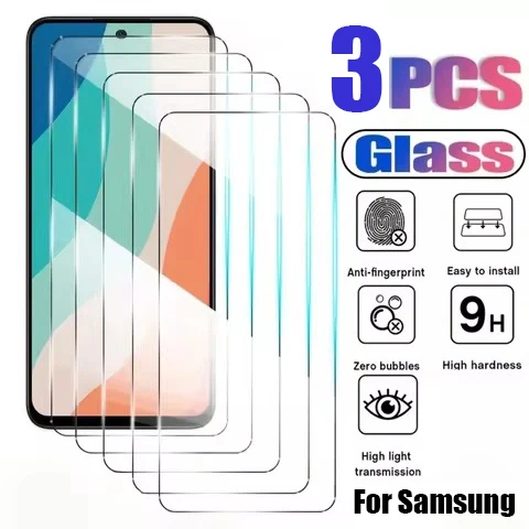3 Stück gehärtetes Glas für Samsung Galaxy A06 A16 F16 4G 5G Displayschutzfolie