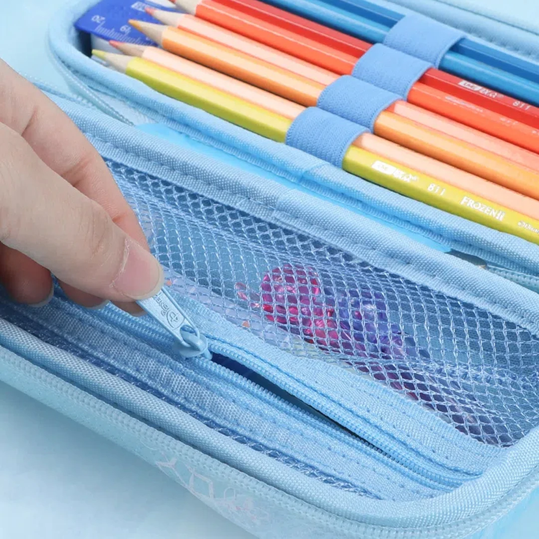 Disney Frozen Pencil Case Girl Student Cute Cartoon Stationery Box Large Capacity Resistant To Fall Pen Bag School Supplies