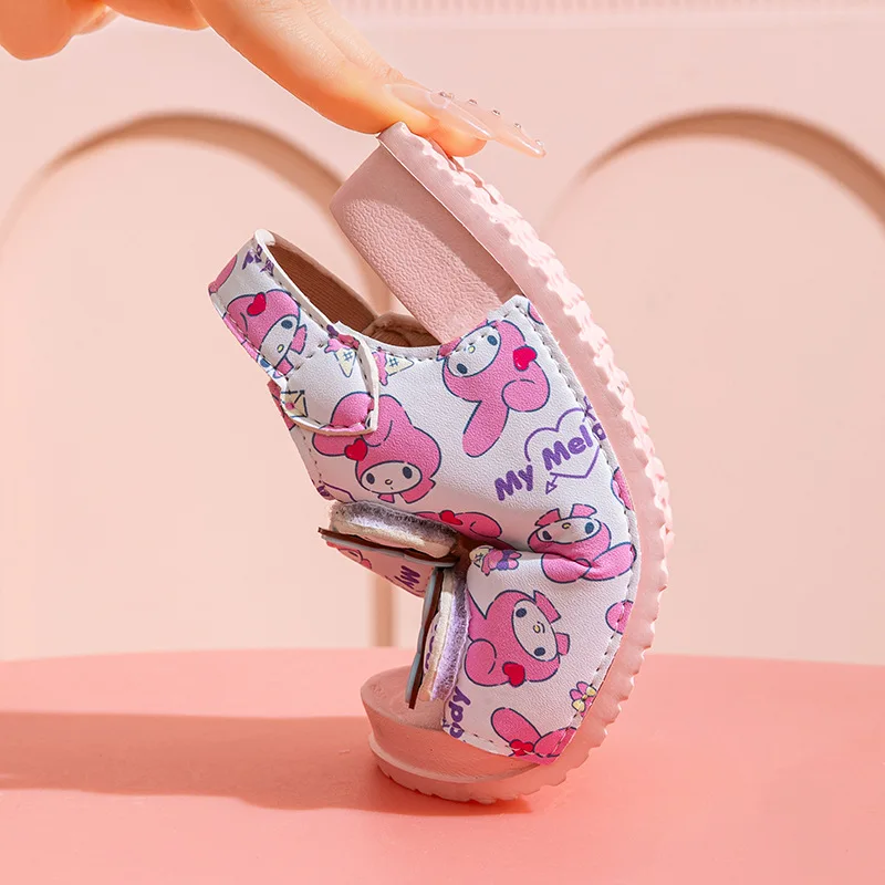 أطفال حذاء كاجوال الصنادل أحذية بكعب منخفض القوس المفتوحة تو بولي أحذية أحذية من الجلد للفتيات المضادة للانزلاق الوردي الأزرق حجم 15 سنتيمتر-20 سنتيمتر #2