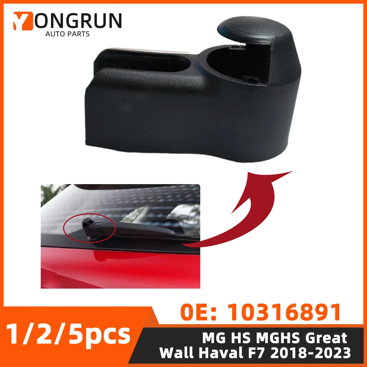 YONGRUN Abdeckung für den Scheibenwischerarm hinten, 10316891, geeignet für Mg Hs Mghs Great Wall Haval F7 2018–2023, Zubehör