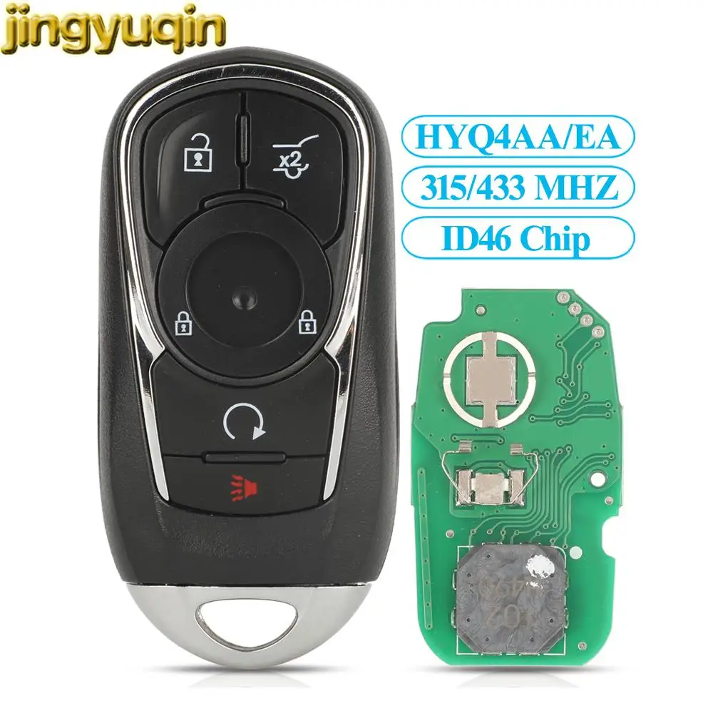 

Jingyuqin 5Buttons Remote Car Key Fob For Buick ENVISION HYQ4AA/HYQ4EA 315/433MHZ ID46 Chip Replacement