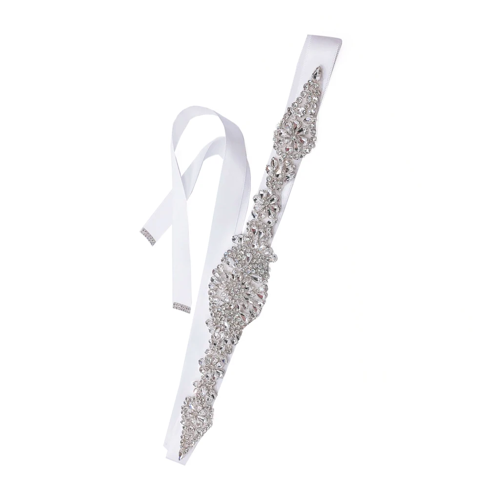 

1pc Rhinestone Wedding Bridal Girdle Bridesmaid Belt Sparkly Bridal Belt Maple Leaf Decor White For Party Formal Occasions