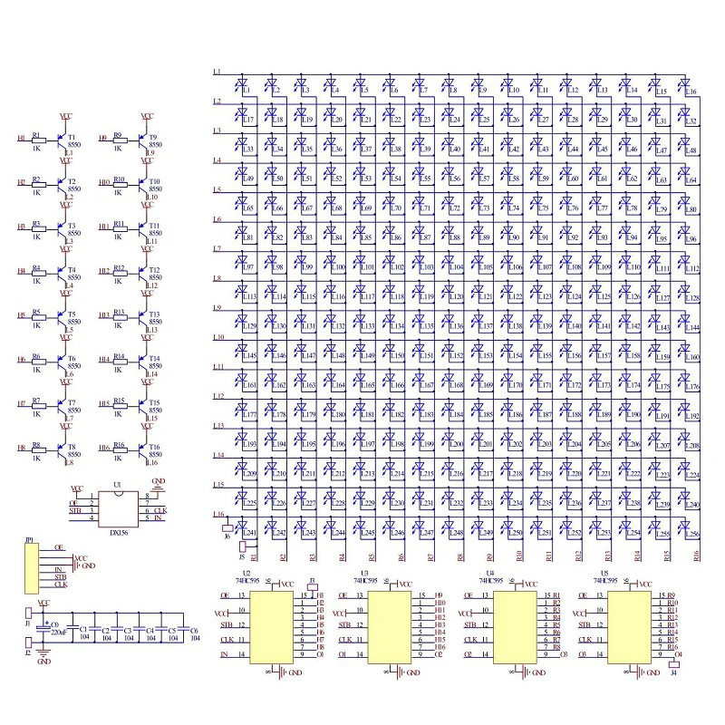 256 LED Dot Matrix Advertising Screen Kit Light-emitting Diode SMD DIY Electronic Kit Soldering Component  Welding Training