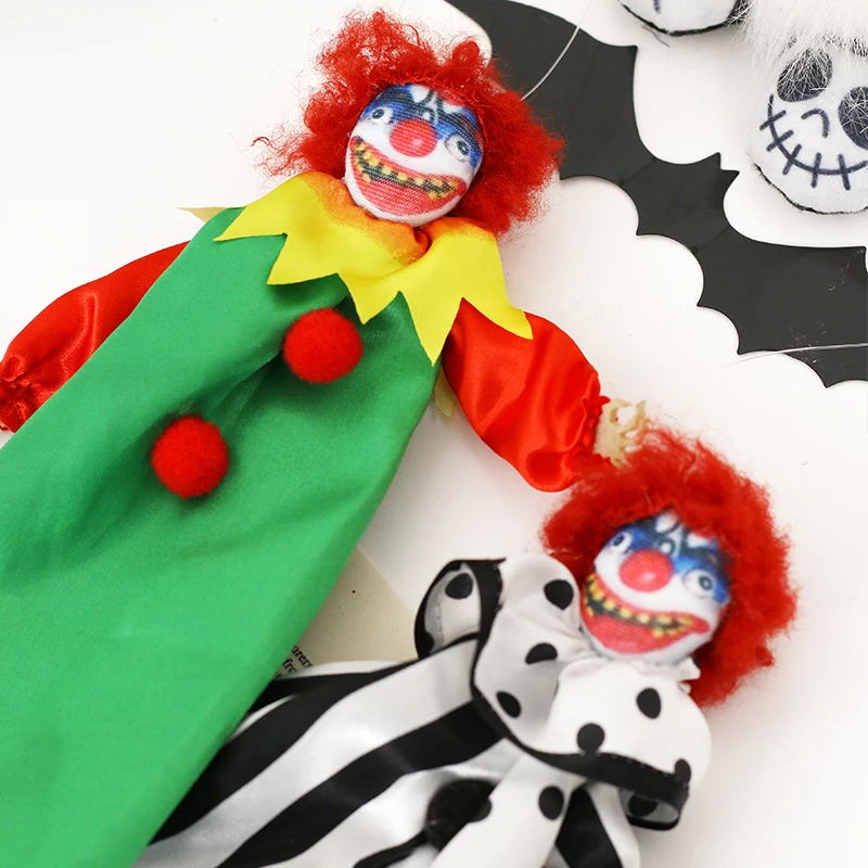 Scary Clown Doll Indoor Decor Halloween Props Home Decoration Halloween Clown Props Halloween Tree Hanging Ornaments Halloween T