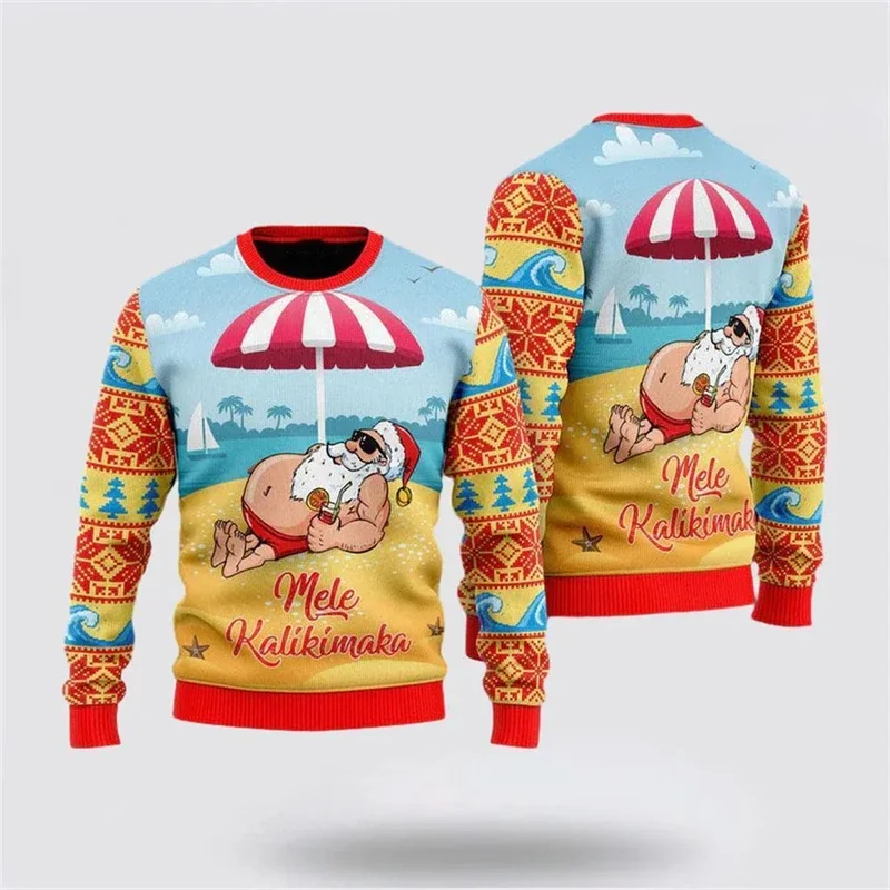 2025 fashion funny ugly Christmas sweater men's clothing hip-hop bar party men's sportswear casual men's pullover Christmas spor