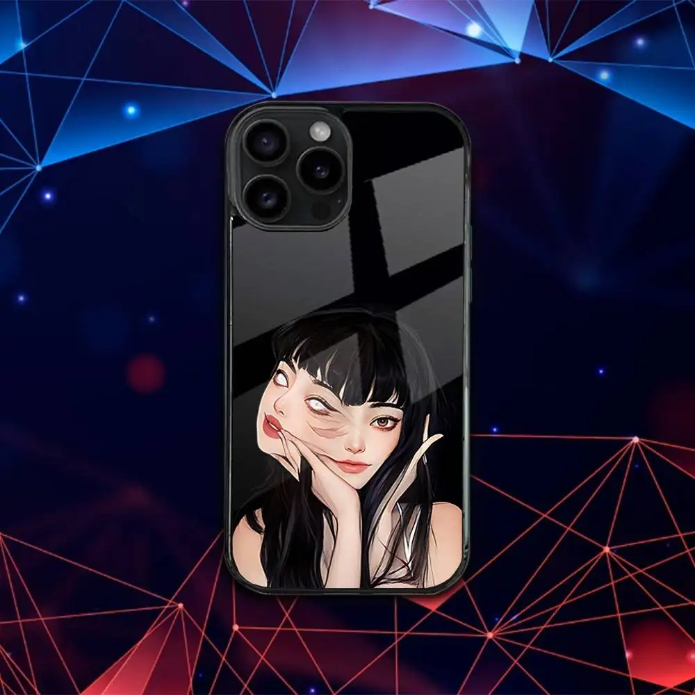 Casing Ponsel T-Tomie Comics J-Junji Ito Untuk iPhone 17,16,15,14,13,12,11,Pro,Max,Plus,Mini,SE4,E Pengisian Daya Nirkabel Magnetik Magsafe