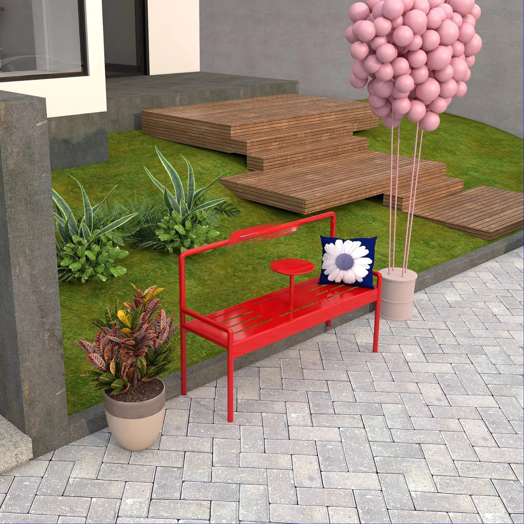 Korean Outdoor Leisure Park Bench Coffee Shop Milk Tea Rest Bench Bench Chair Coffee Shop
