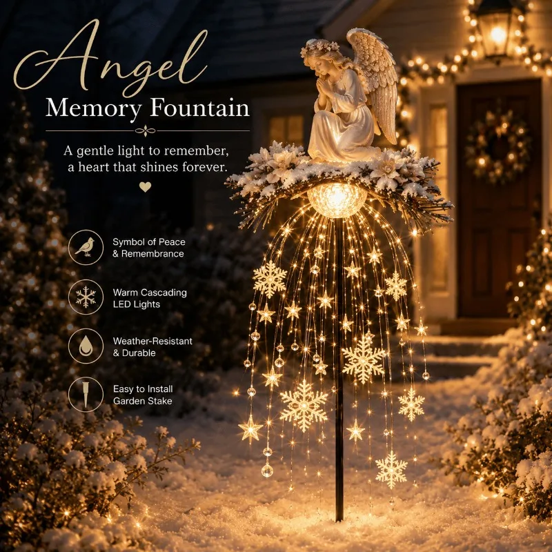 Christmas Angel Cardinal Bear Solar Stake Lights,Outdoor Garden Lawn Yard Pathway Holiday Decor Lamp