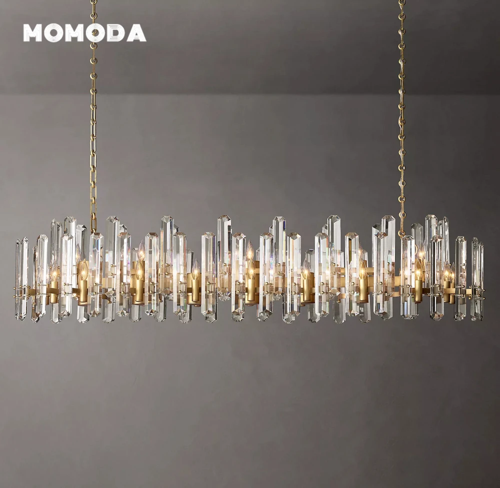 Modern Crystal Chandeliers LED Bonnington Linear Chandelier Lighting Living Room Dining Room Kitchen Island Hanging Lamps