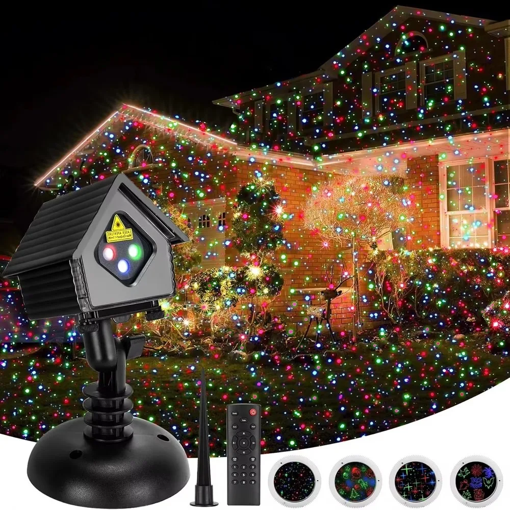Laser Projector Lights Forest Cabin Projection Lamp Insert Card Christmas Party Garden Decoration Holiday Night Light