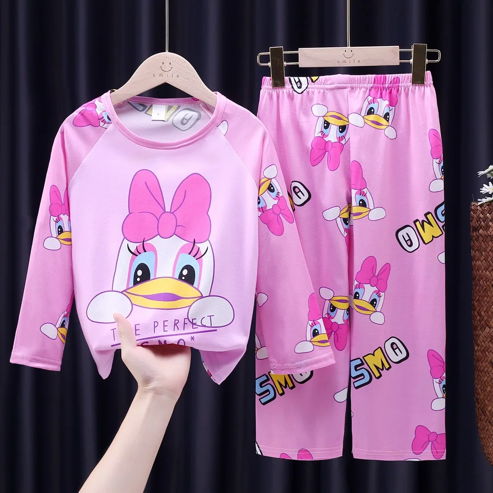 Classic Disney Children Pajama Sets Soft Breathable Comfortable Nightwear Set Vibrant Colors Trendy Indoor Clothes Autumn Winter