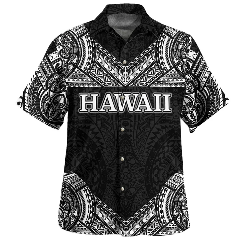 Harajuku Summer 3D American Hawaii Flag Rugby Printing Shirts Hawaii Coat Of Arm Graphic Short Shirts Men Fashion Tops Clothing