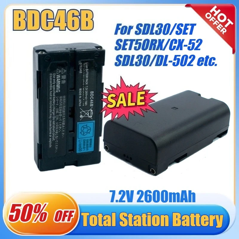 

BDC46B BDC46 BDC-46B Аккумулятор для тахеометра Sok SET230R SET300 SET530 SET63 SET330 SET/ NET 210/510/6100 7,2 В 2600 мАч