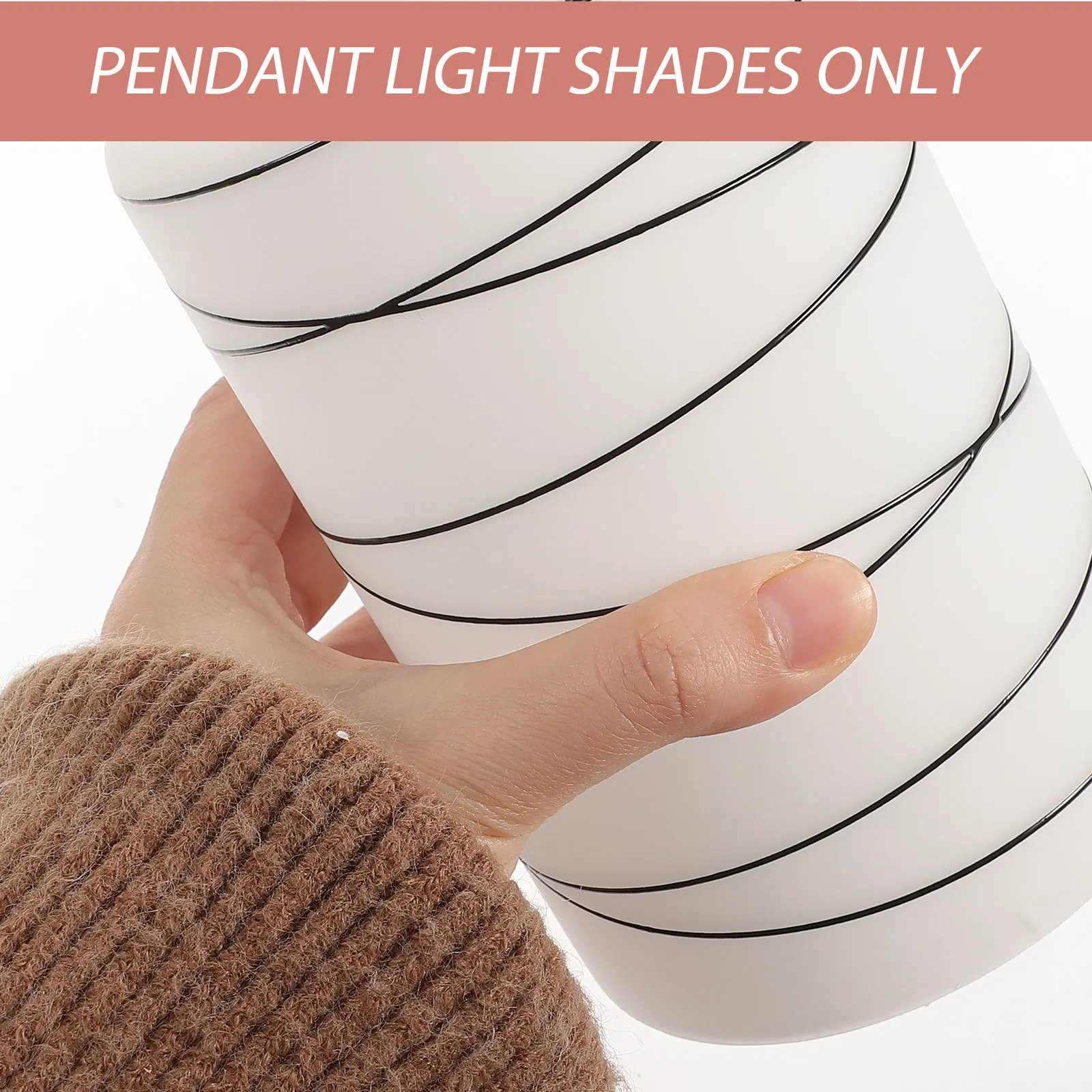 

Glass Lampshade Pendant Light Shades Only Cover for Chandeliers Fixture Decorative Cylinder