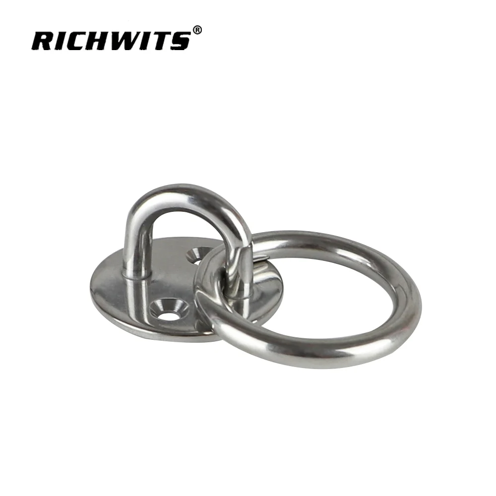 Stainless Steel 304  Round Buckle Fittings With Ring Eye Plate And Screw