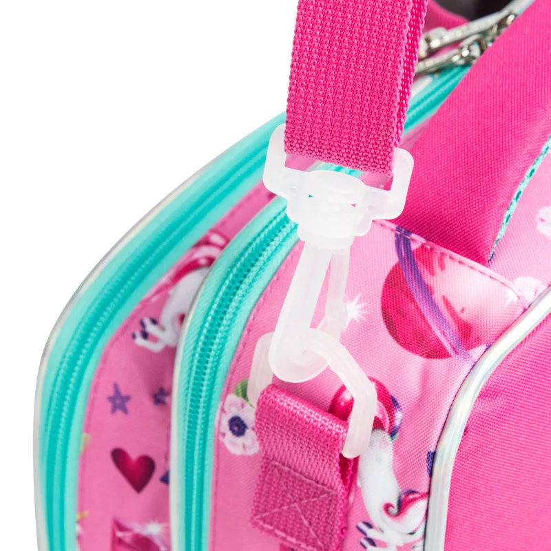 Portable Insulated Lunch Bag for Girls Kids Unicorn Pattern School Lunch Bag with Water Bottle Pocket