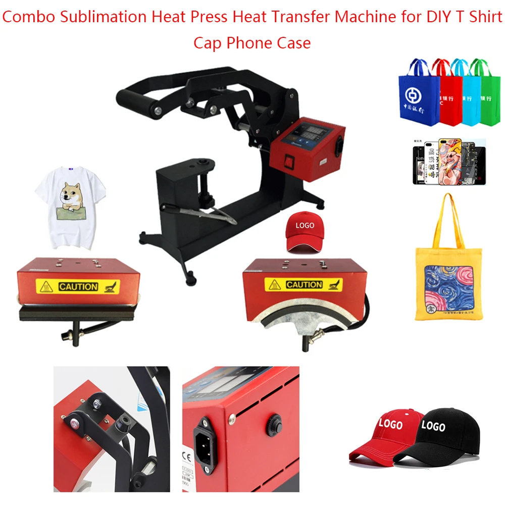 

Mini New Red Heat Press Machine Hot Printing Equipment Sublimation Heat Transfer Printer for DIY Cap T Shirts Phone Case