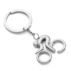 Metal Sporty Man Road Bicycle Figure Keychain Keyring Trinket Souvenirs Creative for Bike Cycling Biker Chain Hanging Accessorie