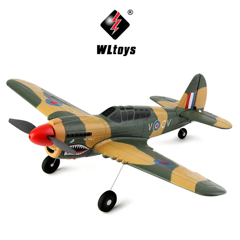 RC Plane WLtoys XKA220 Four Channel Remote-controlled Aircraft P40 Fighter Jet Children's Electric Model Airplane Toys Glider