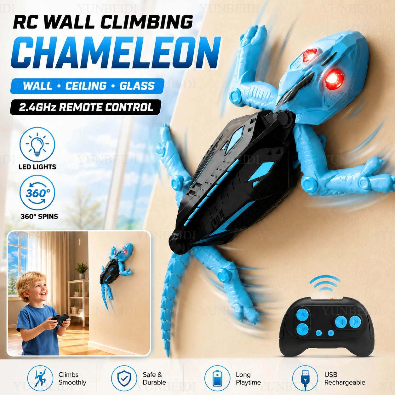 Gecko Lighting & Decor - Remote Control Wall-climbing Gecko Lizard Cockroach