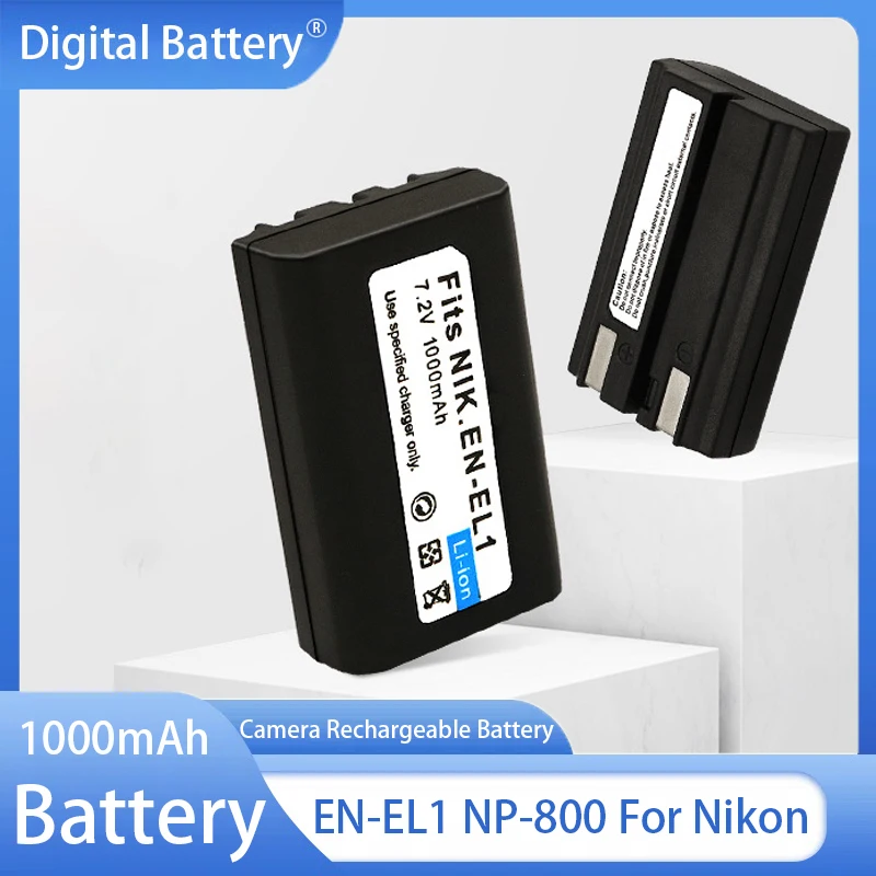 EN-EL1 NP-800 Battery 1000mAh Rechargeable Battery for Nikon CoolPix 4300 5400 8700 500 775 880 885 990 995 Camera Batteries