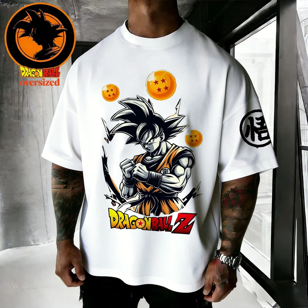 2026 Sommer Dragon Ball Retro Fitness-T-Shirt aus reiner Baumwolle für Herren, Übergröße, kurzärmelig, Unisex, Freizeit-T-Shirt