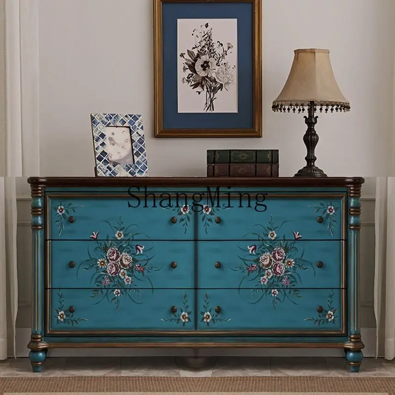 

FG three four six bucket cabinet, entrance cabinet, solid wood storage, large drawer, low cabinet