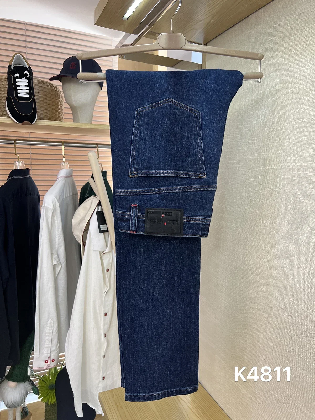 BILLIONAIRE BLKA CPTG Jeans de algodón grueso para hombre 2025 Otoño Invierno nuevos al aire libre bordado elástico calidad tamaño 30-40 pantalones largos