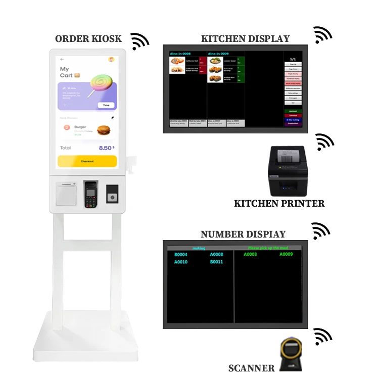 Kfc Mcdonald Unmanned Self Service Order Payment Taking Kiosk Solution Commercial Fast Food Restaurant Kitchen Equipment
