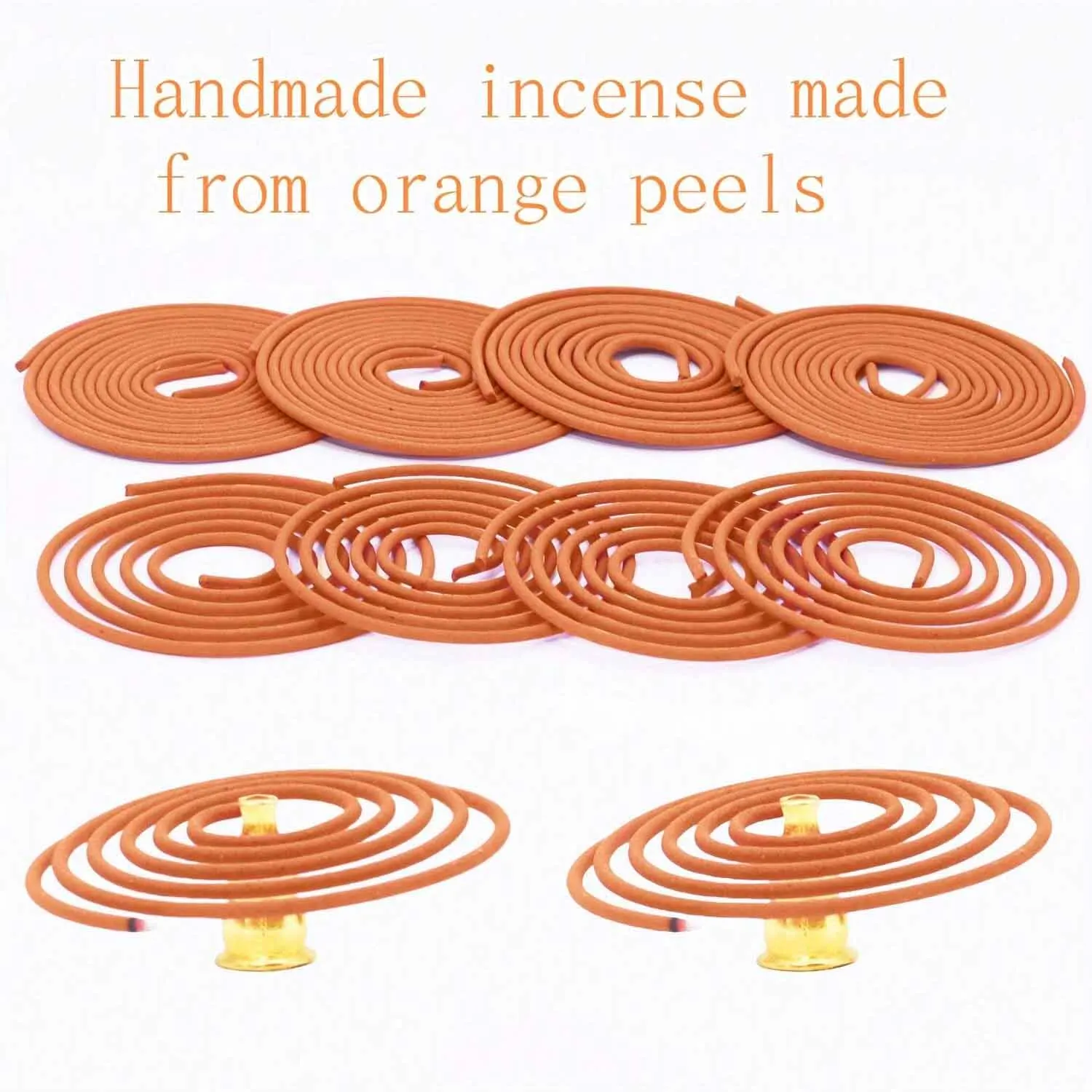 Orange Scented Incense Coil for Aromatherapy Yoga Meditation Fitness Home And Outdoor Use 3-4 Hours Burning Time Relaxing Gift view 2