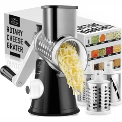 Rotary Cheese Grater Manual Vegetable Cutter Multi-function Fruit Slicer Nuts Grinder with Stainless Steel Blade Kitchen Gadgets