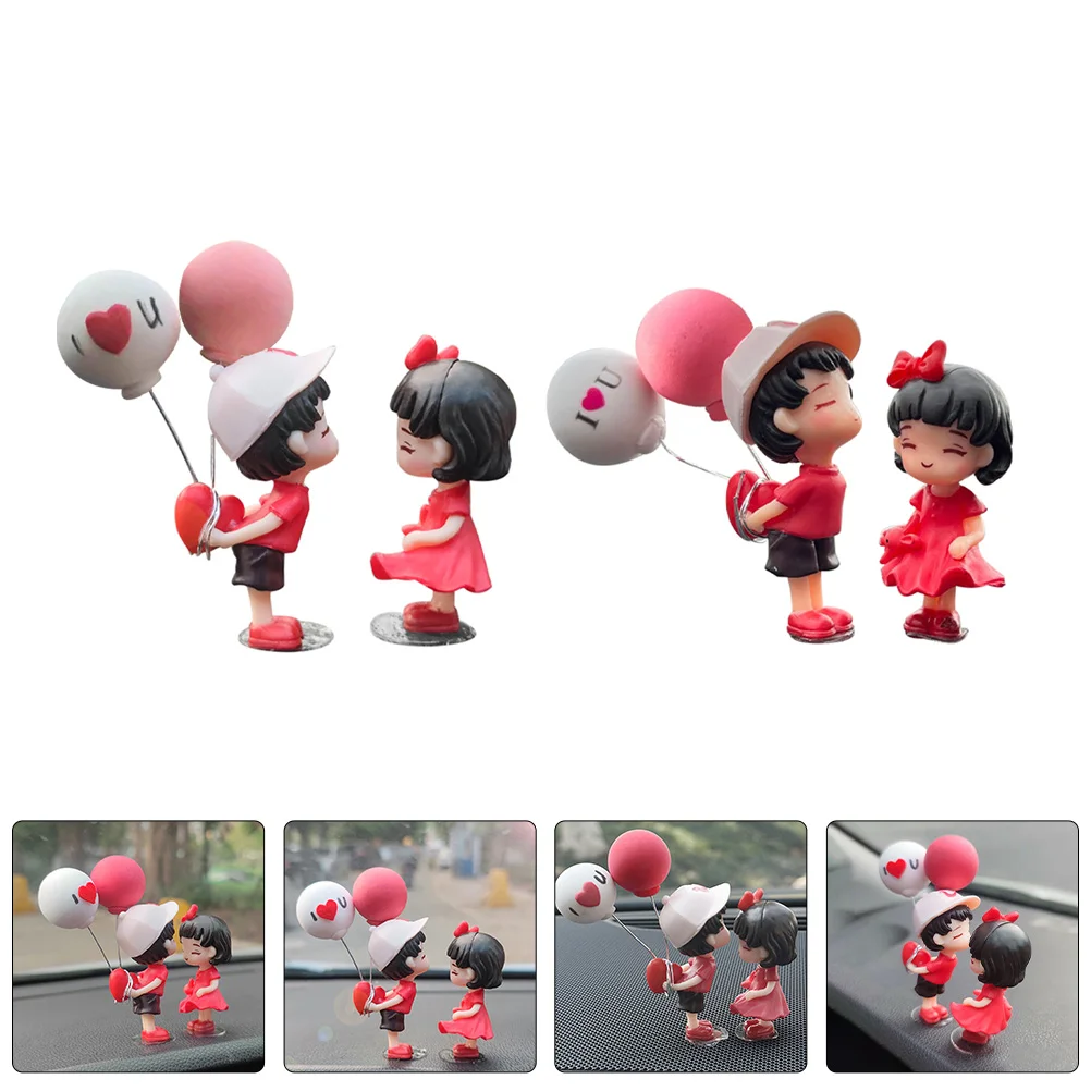 2 Pairs Romantic Kissing Couple Dashboard Decoration Adorable Car Interior Decoration Stylish Ornament Supply For All Vehicles