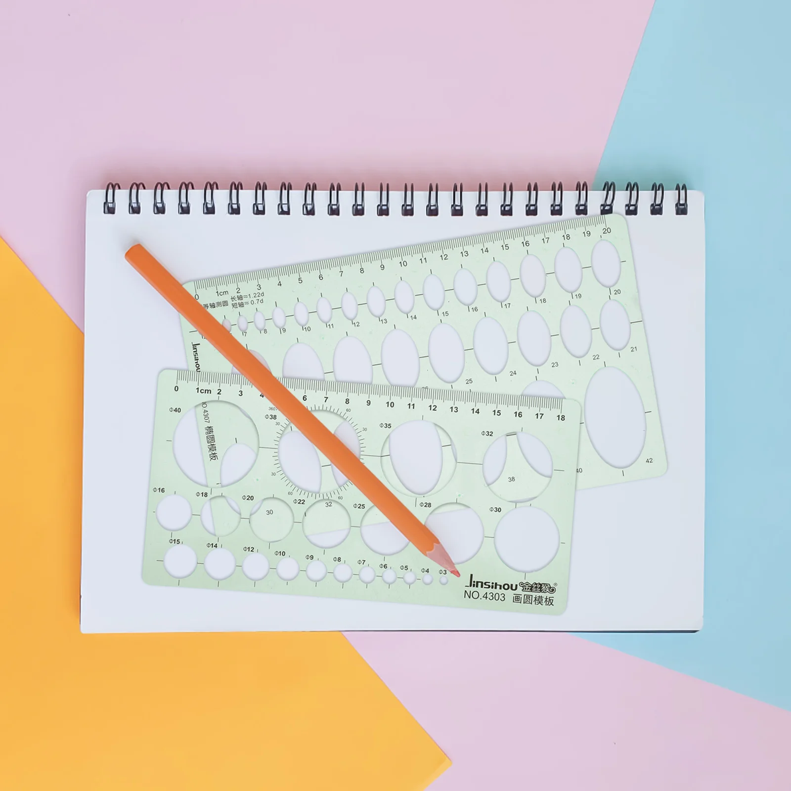 2 Pcs Drawing Measurement Tools Pattern Stencils Craft Template Painting Spraying Mold