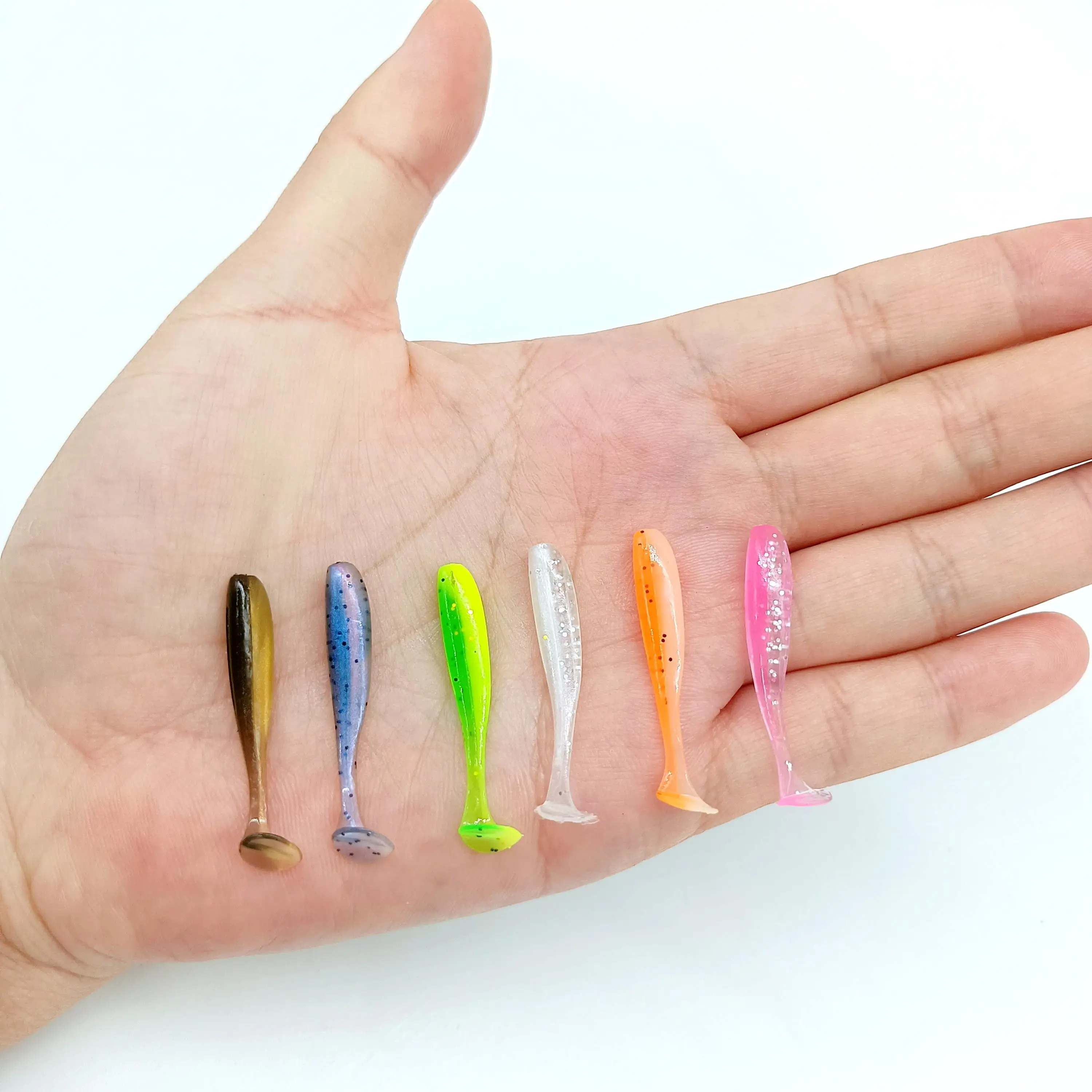 DUODUOYU 10PCS Micro Weiche Angelköder 0,35g/35mm T-schwanz Wurm Köder Kleine Künstliche Köder Jig Wobbler Bass Hecht Angelgerät – Detail 8