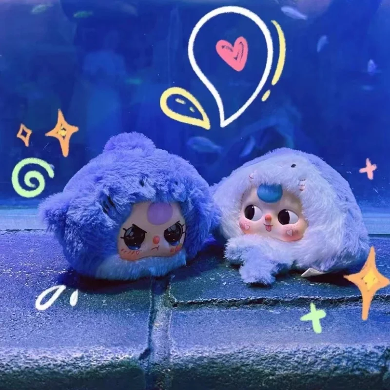 Kawaii bebê três quente 100% autêntico romântico oceano série de pelúcia caixa cega ornamentos pingente criativo bonito boneca presentes do feriado