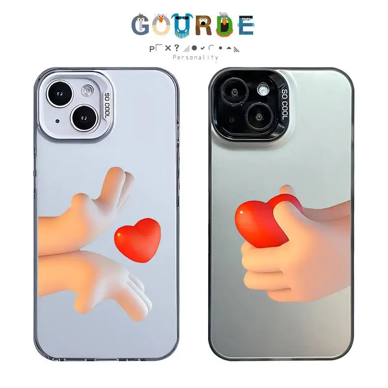 

Gourde Cute Love heart pattern Phone Case for Iphone 16 15 14 12 13 11 Pro Max IP 14Plus Iphon