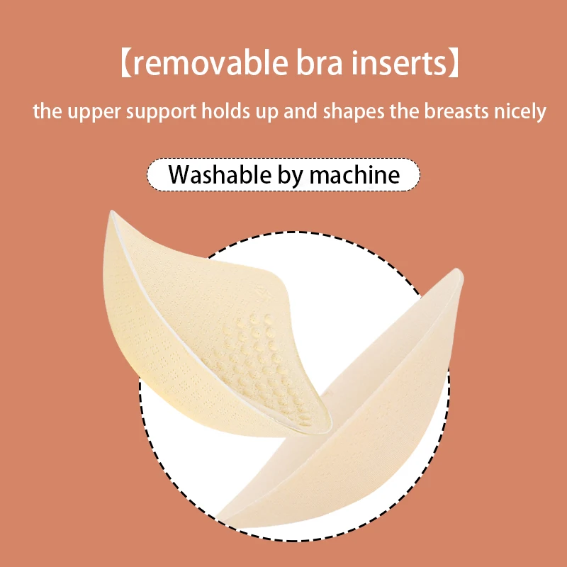 Latex-Feel Thickened Chest Pads for One-Piece Beauty Back Bras, Women's Outward Expansion Yoga Bra Pads, Separate Replacement Inserts