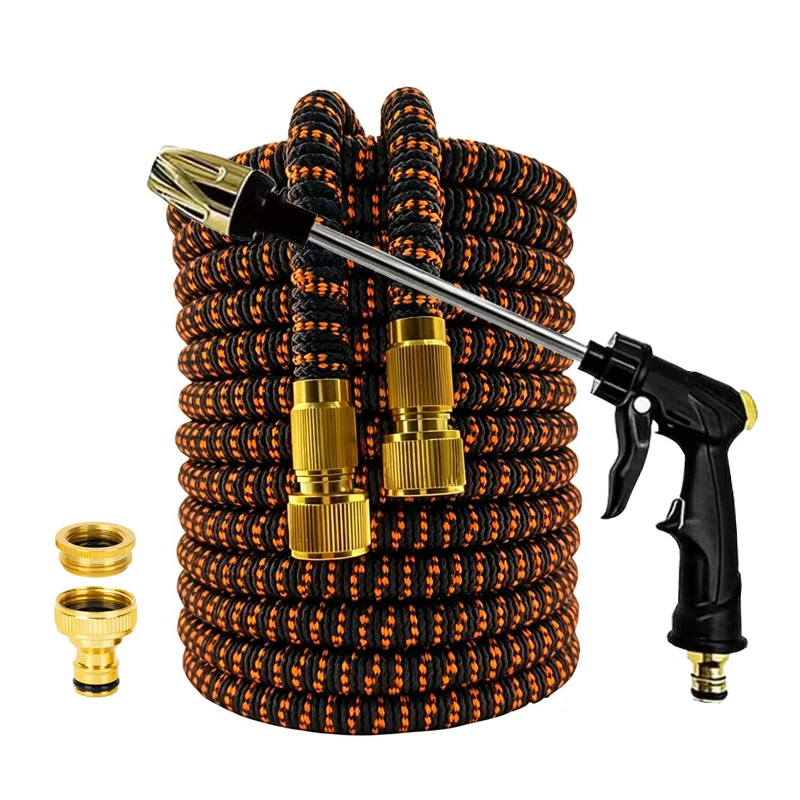 25FT-100FT Extensible Garden Hose Flexible Magic Hose Wash Car High Pressure Water Gun Courtyard Irrigation Watering Water Pipe