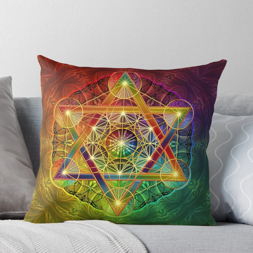 

Metatron's Cube with Merkabah and Flower of Life Throw Pillow Custom Cushion Photo pillow pillowcase Christmas Pillows