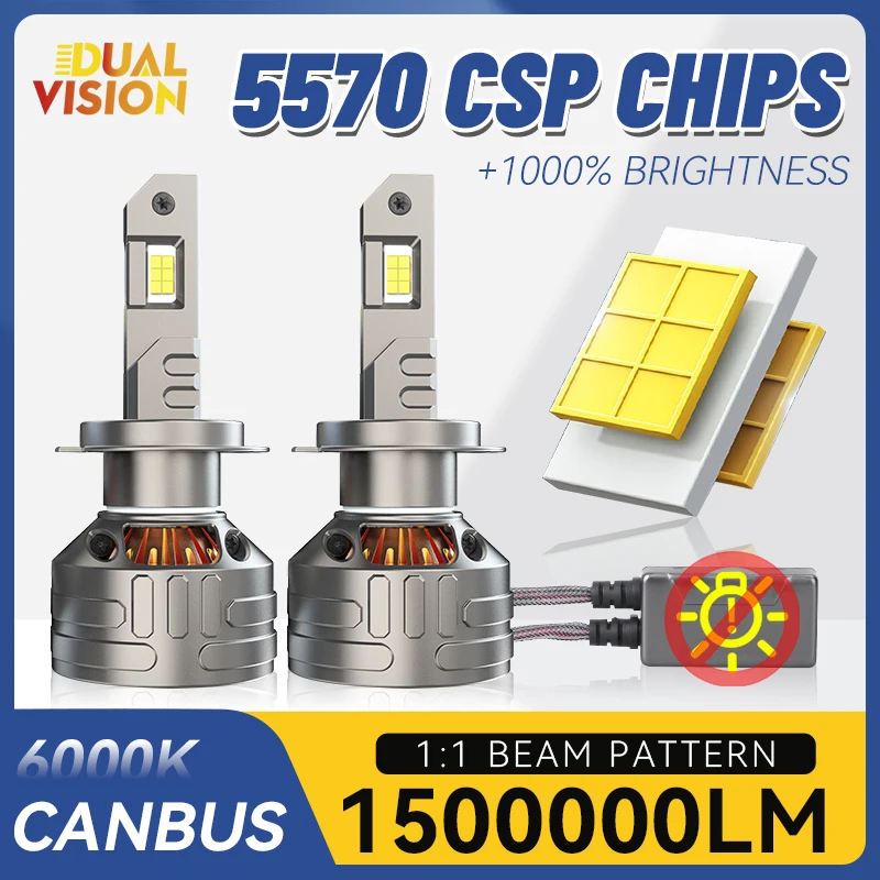 

H4 LED Headlights 1500000LM Canbus K5C H7 H1 H11 H8 H9 9005 9006 HB3 HB4 9012 HIR2 Sockets 5570 CSP Chips Auto Lampada Fog Lamps