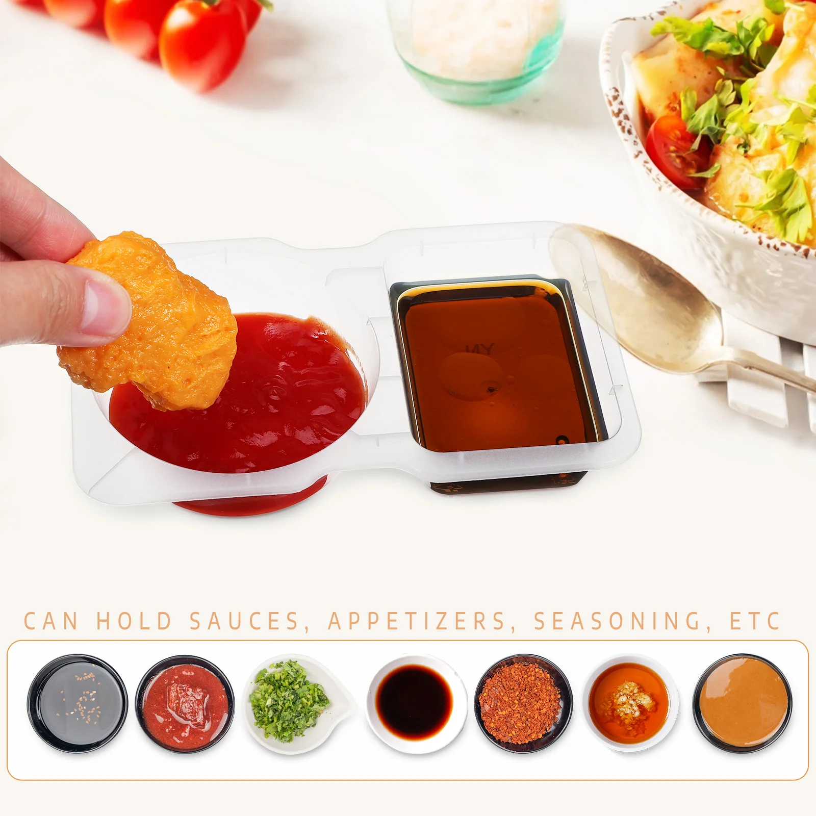 

30Pcs Clear Sauce Cups Mini Condiment Containers Lid for Salad Dressing Dipping Sauce Storage