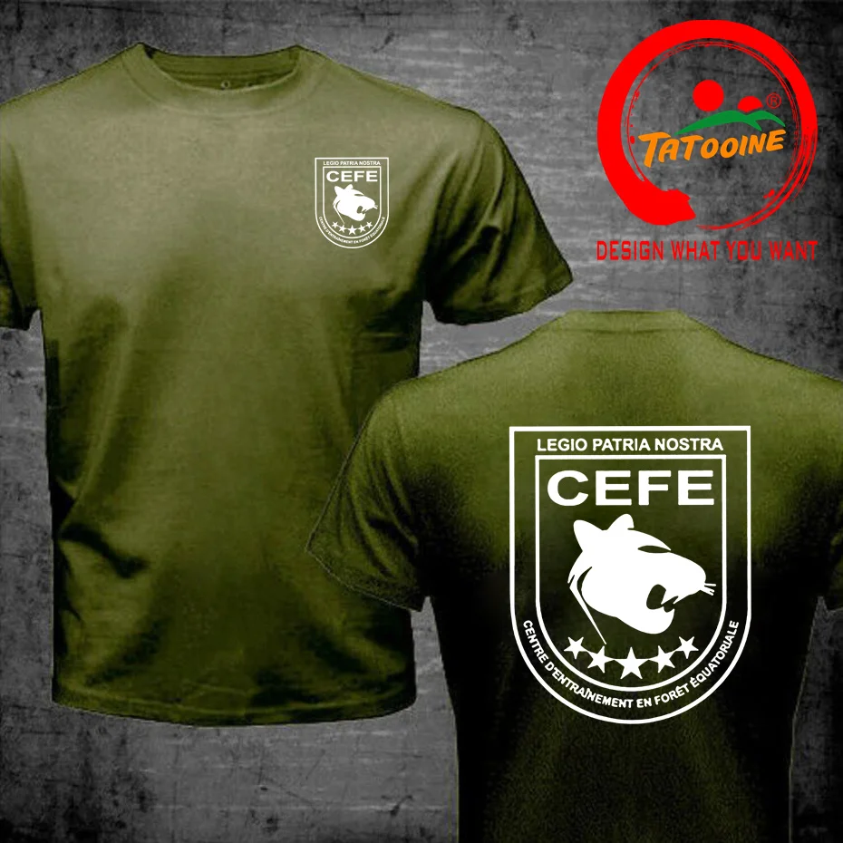 

Summer Fashion Men O-Neck Cotton T Shirt France French Army 3 Rei Legion Etrangere CEFE Jungle Warfare Trainings T Shirt Tees