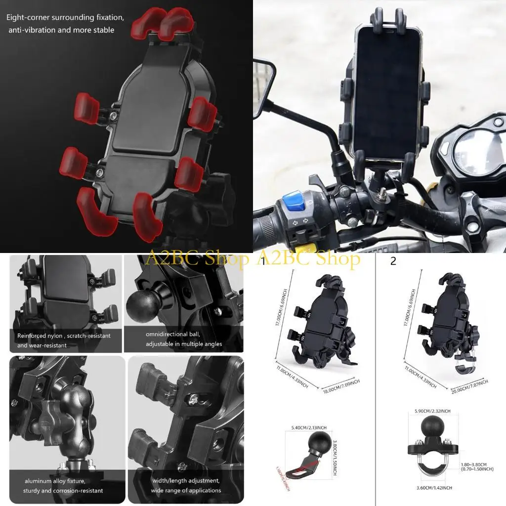 

A2BC Shockproof Motorcycle Phone Mount Universal Quick Installation Strong Stand