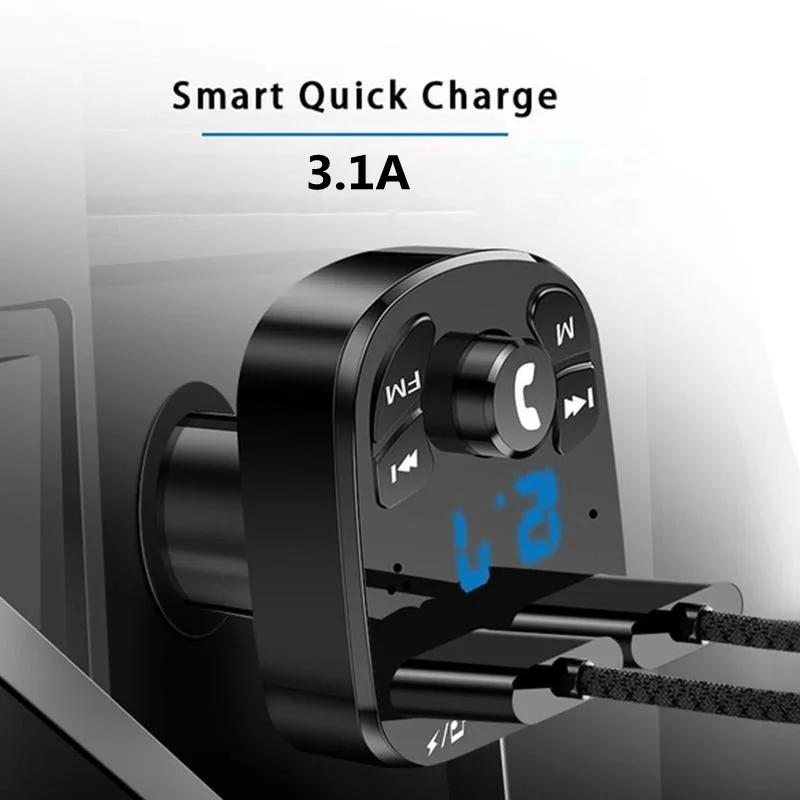 OLAF Dual USB Sạc Xe Hơi Bluetooth 5.0 Bộ Phát FM Xe Bộ MP3 Bộ Điều Chế Tay Cầm Không Dây Âm Thanh Thu 3.1A Sạc Nhanh