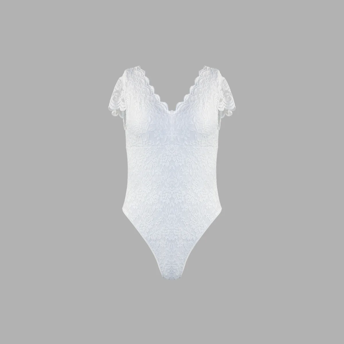 2025 nieuwe effen kleur V-hals kant kant perspectief schoonheid terug pure verlangen sexy babes panty 10512