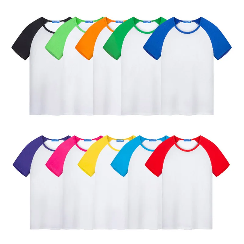 Sublimation Blank White T-shirt Polyester Solid Color Round Neck Short Sleeve Tops tees Shirt Dad Mon Kids Summer Clothing