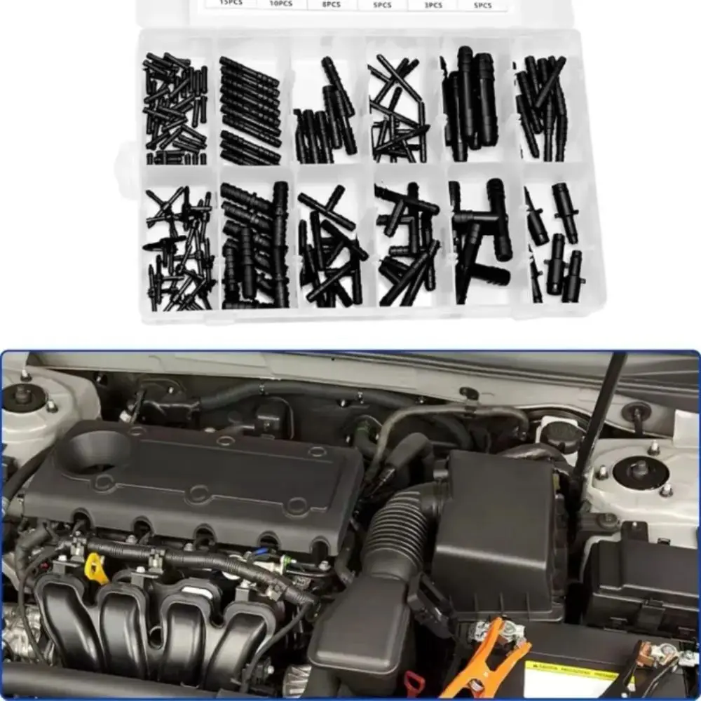 

Plastic Material Car Hose Connector Straight Design Assortment Set Reducer Set Reducer Type T Piece Design Straight Connectors
