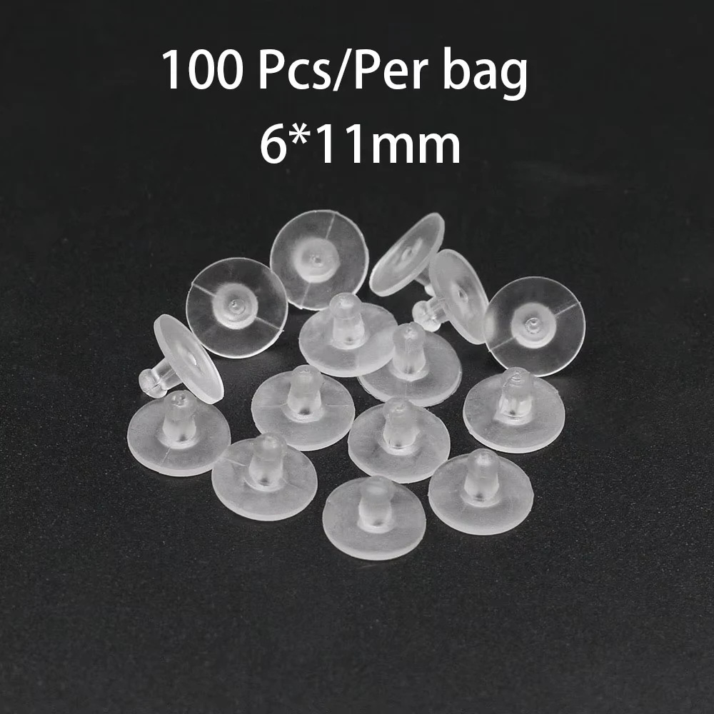 100pcs/lot Earrings Rubber Earring Back Silicone Round Ear Plug Blocked Caps Earrings Back Stoppers Supplies for jewelry DIY Ear