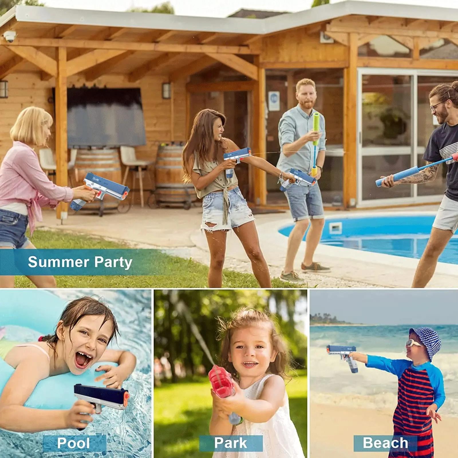 Electric Water Guns, Water Soaker Gun Toys For Kids Ages 8-12, Automatic Squirt Guns Up To 32 FT Range, Summer Pool Beach Party